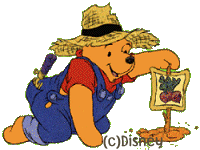 Winnie Pooh als Gaertner
